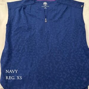 Women’s Healing Hands Navy Sleeveless Scrub Top